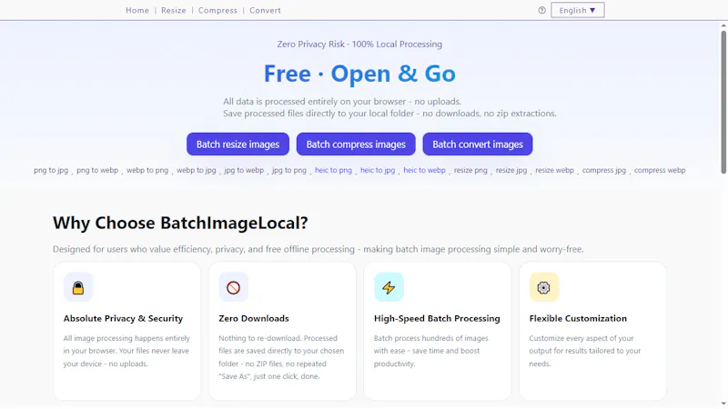 BatchImageLocal - 100% Local Processing screenshot 1