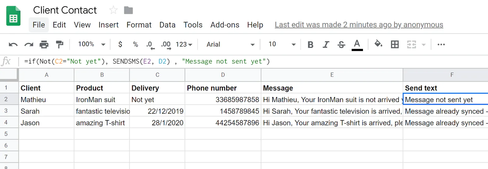 Send SMS from Google Sheets screenshot 4