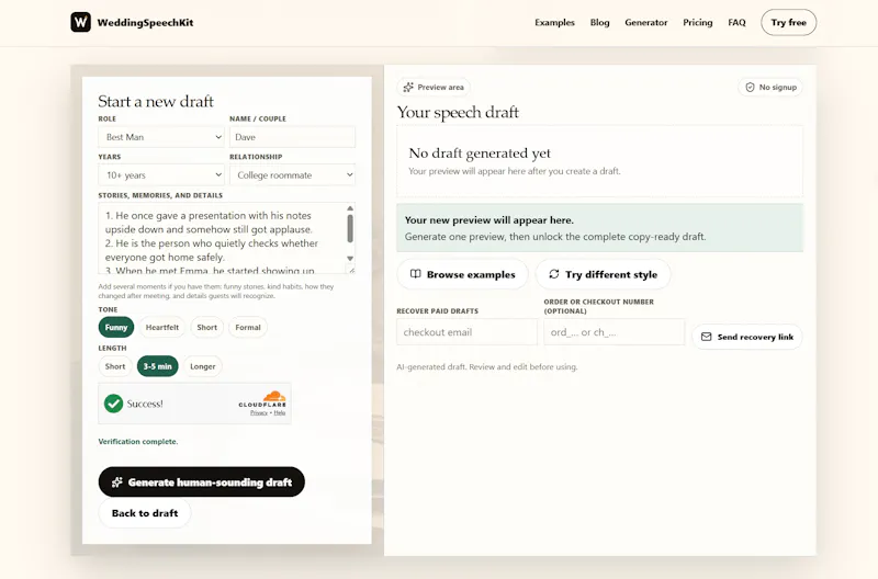 WeddingSpeechKit screenshot 2