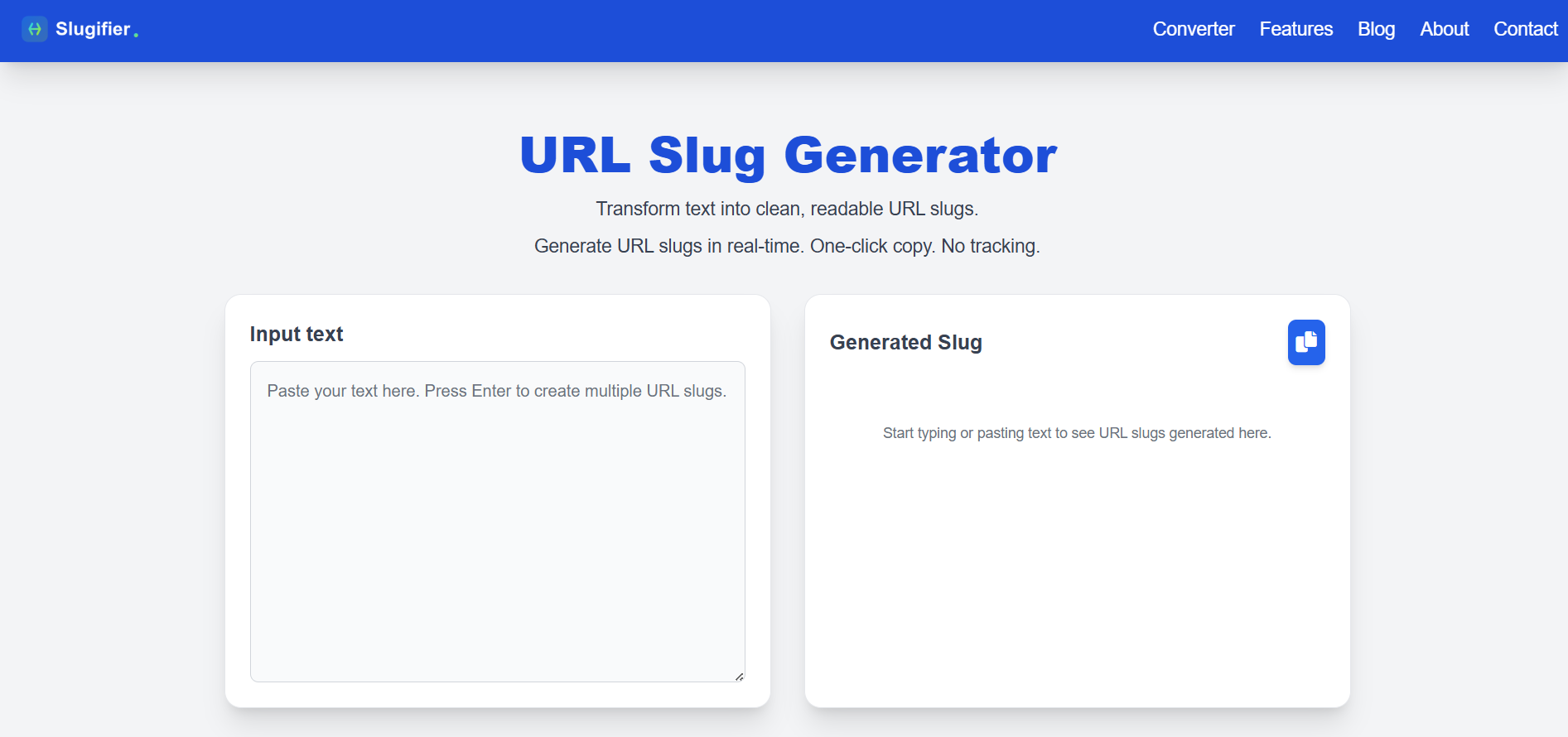 Slugifier - Main product screenshot demonstrating key features and user interface