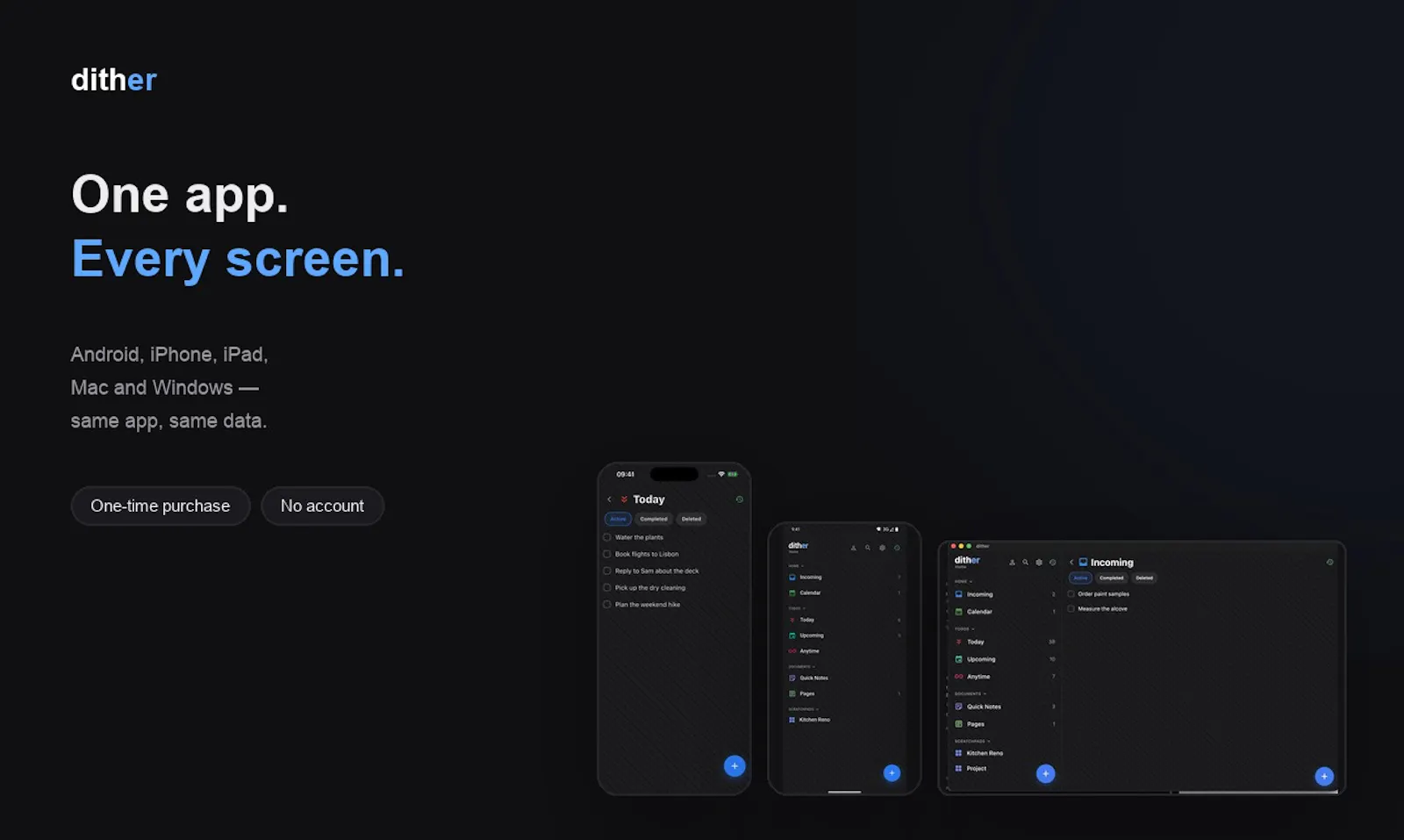 dither — todos & planning screenshot 3
