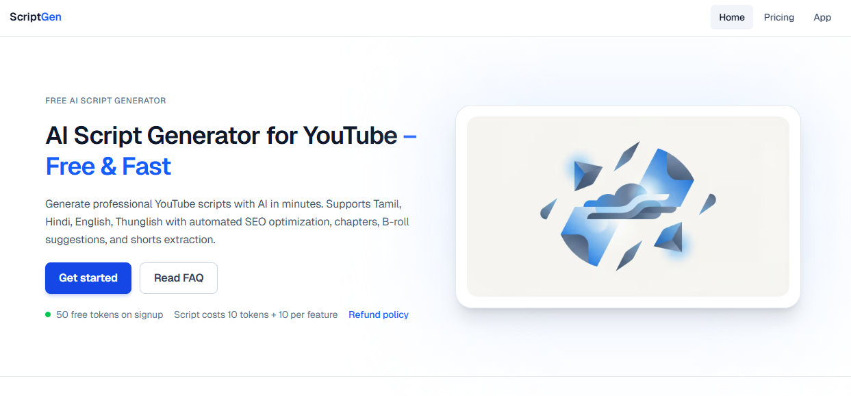 ScriptGen - Screenshot 2 showing product features and functionality