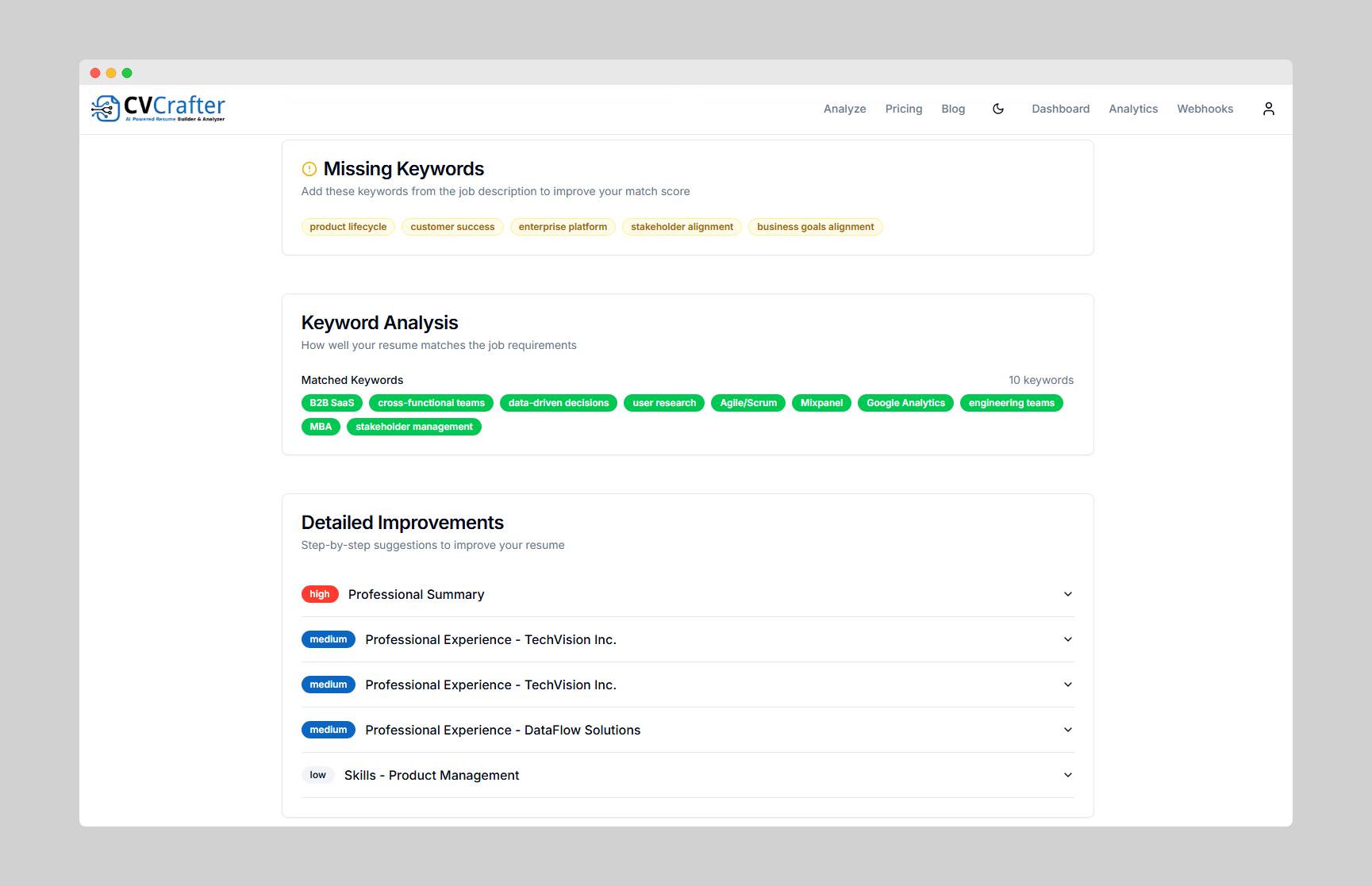 CVCrafter - Screenshot 5 showing product features and functionality