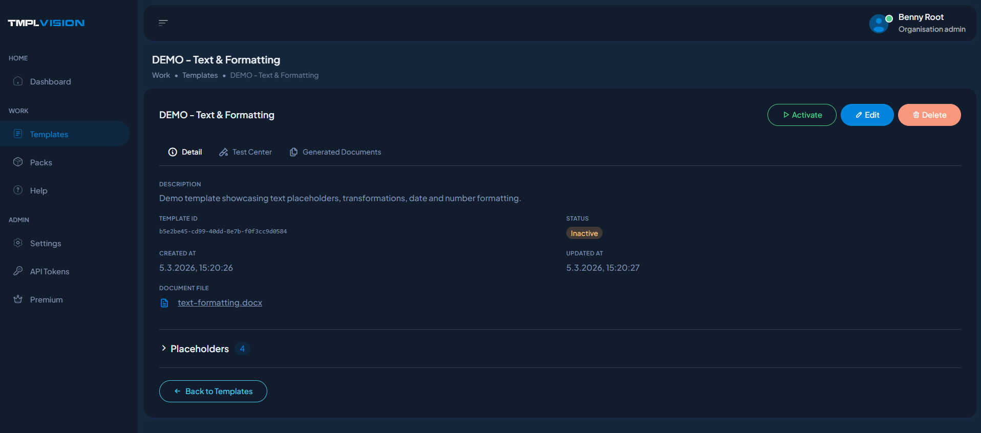 TMPLVISION - Screenshot 3 showing product features and functionality