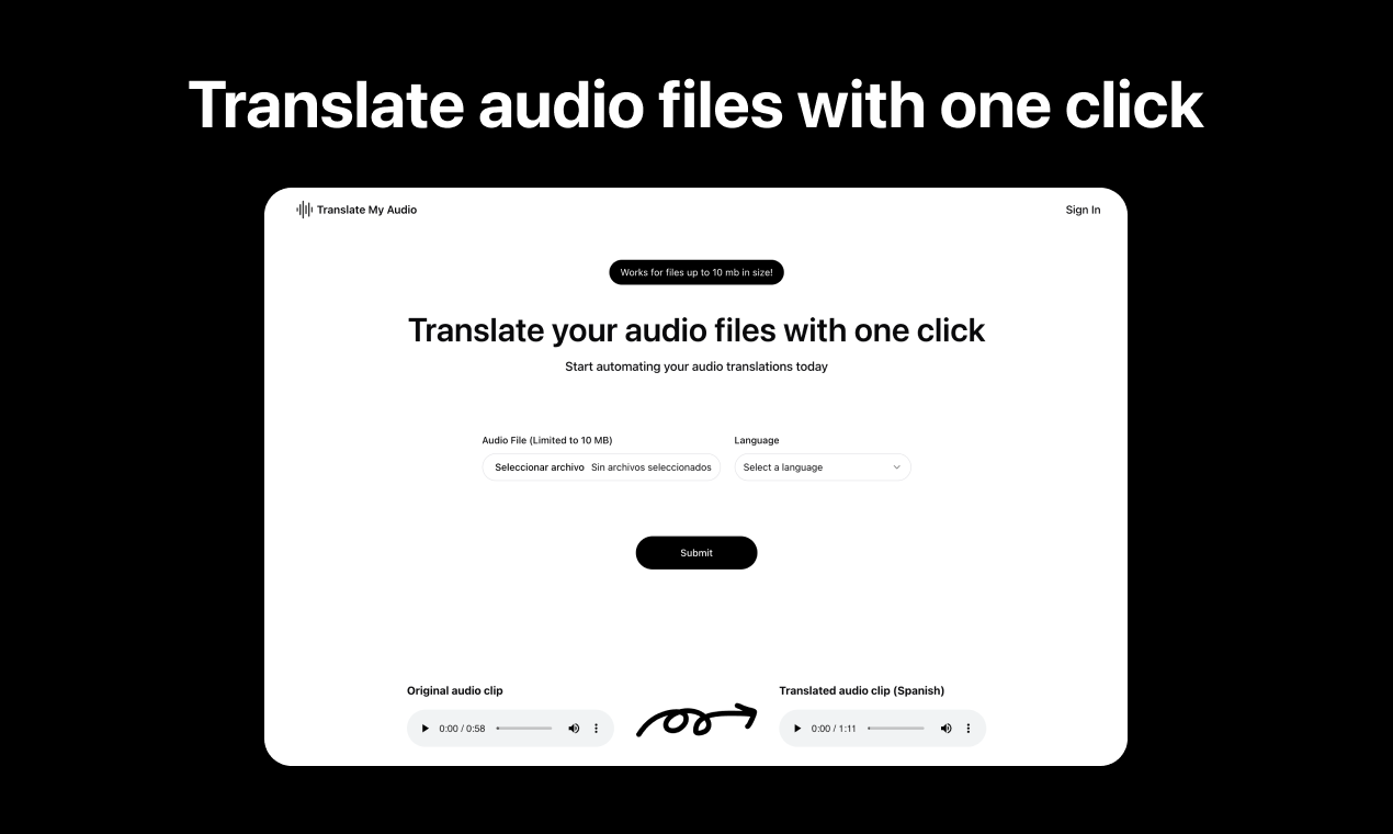 Translate My Audio - Translate or dub audio files online for free media 1