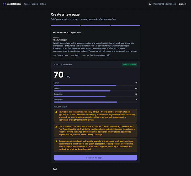 Validate your idea in 60 seconds screenshot 6