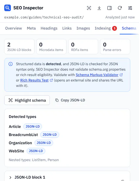 SEO Inspector gallery image