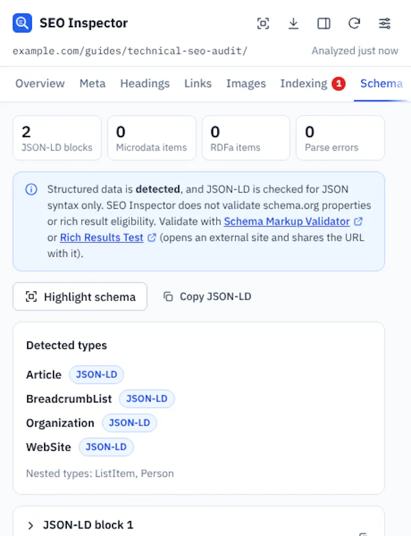 SEO Inspector screenshot 7