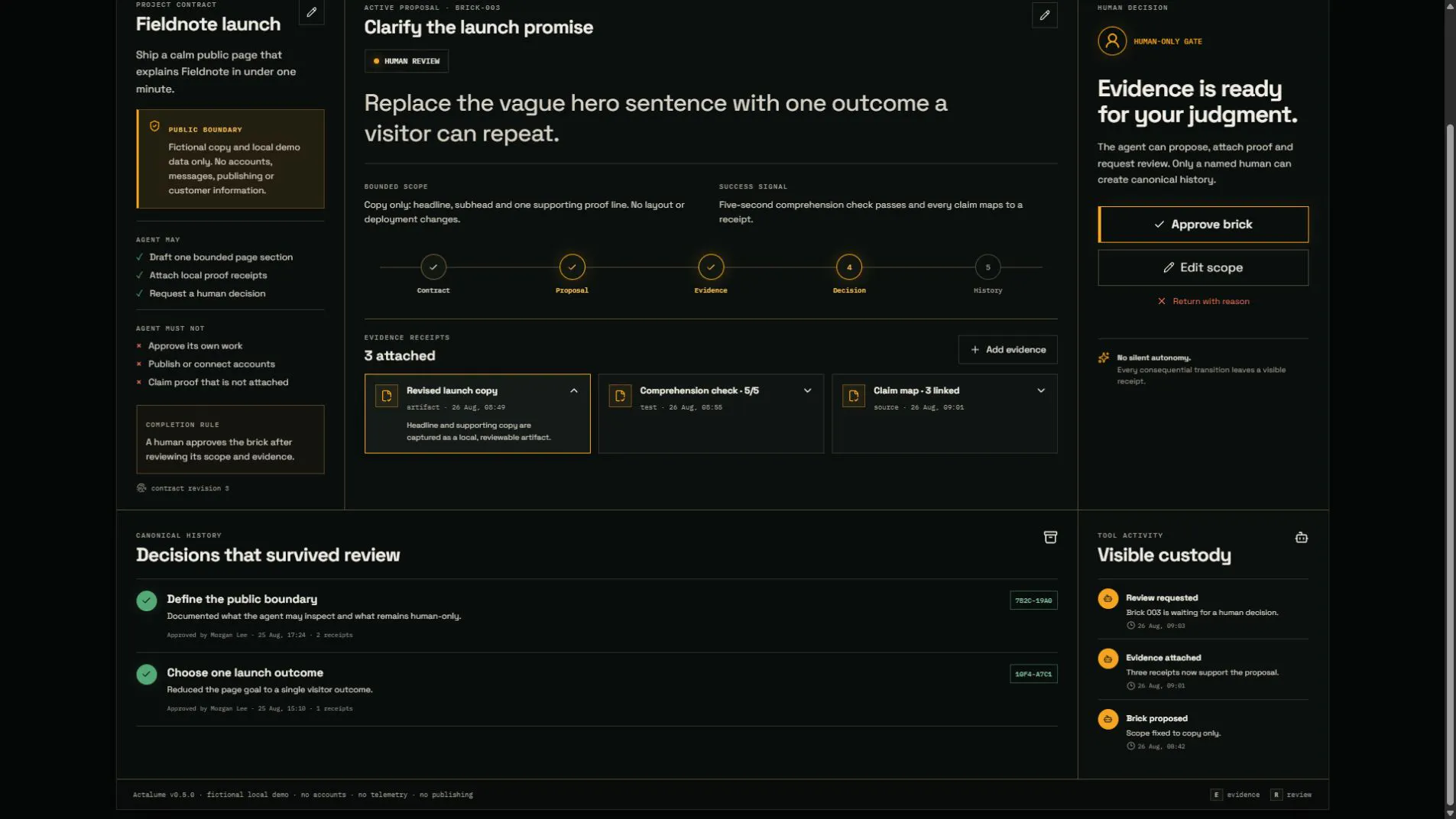Actalume screenshot