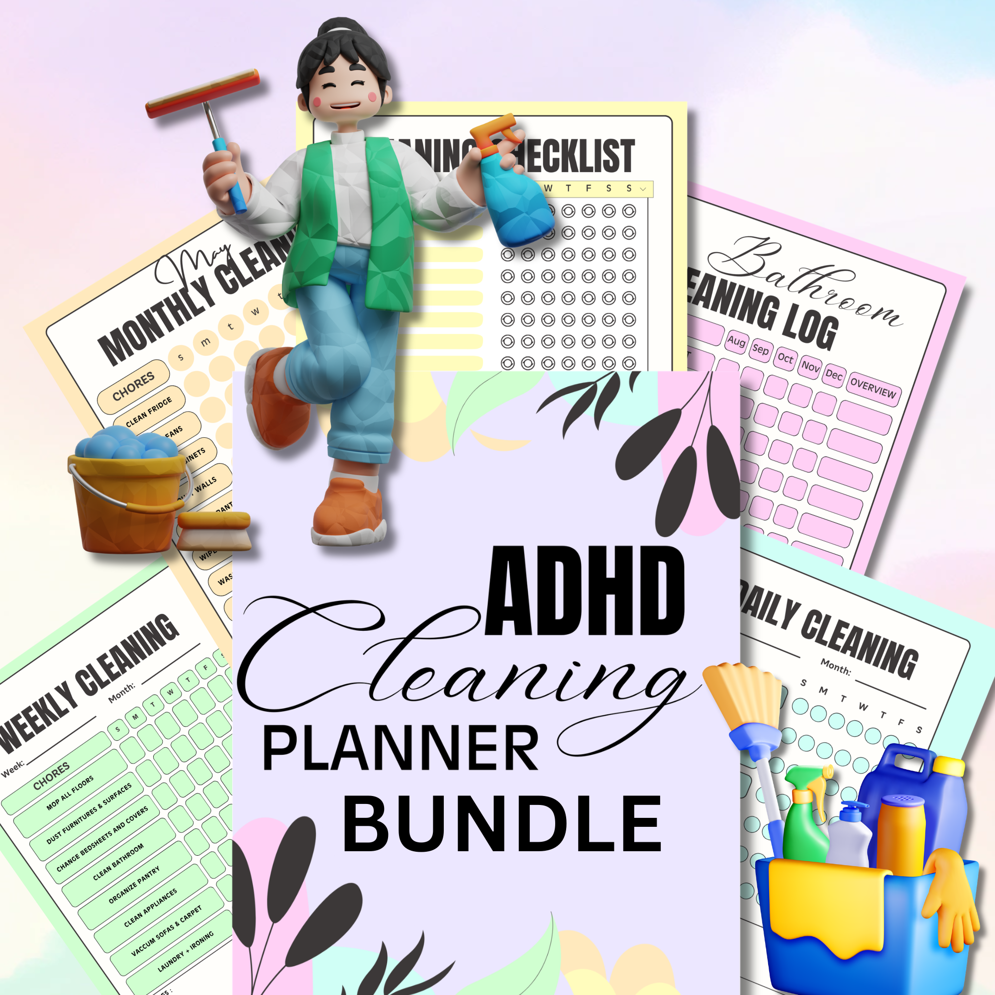 ADHD Cleaning Planner Bundle