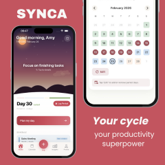 Synca: AI cycle companion  - Product Hunt launch logo and brand identity