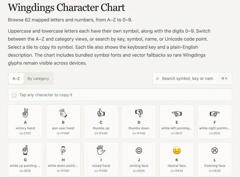 Wingdings Translator screenshot 2