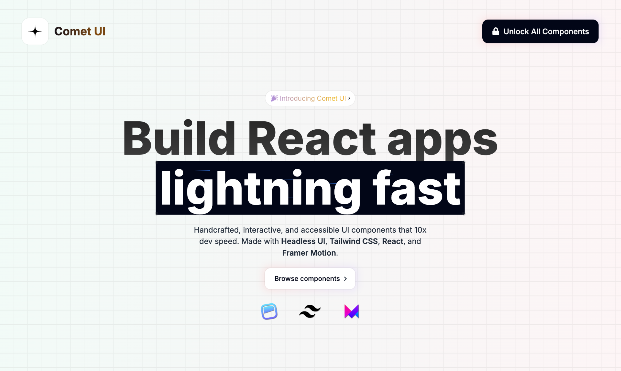 ดาวหาง ui - สร้างแอพ React Lightning Fast media 1
