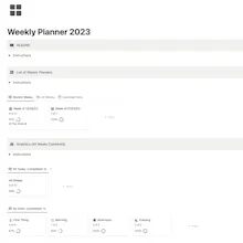 Weekly Planner 2023 ▶︎ Notion Template gallery image
