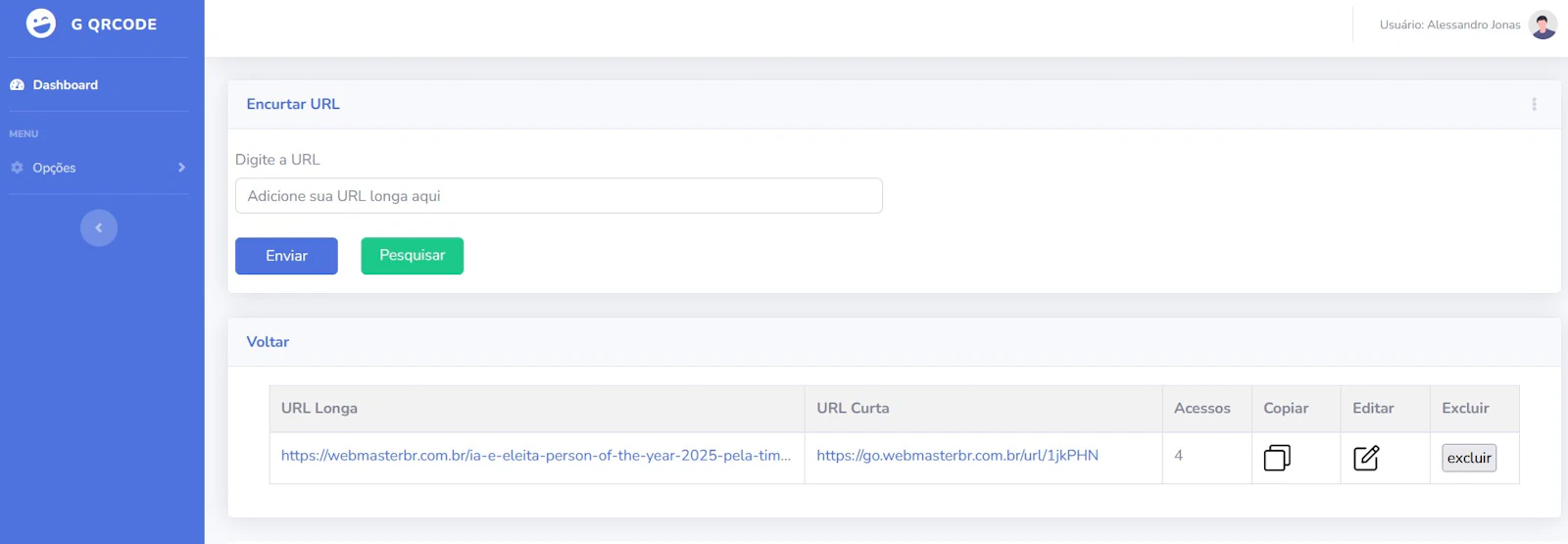 Go.WebmasterBR Link Shortener & QR Code screenshot 6