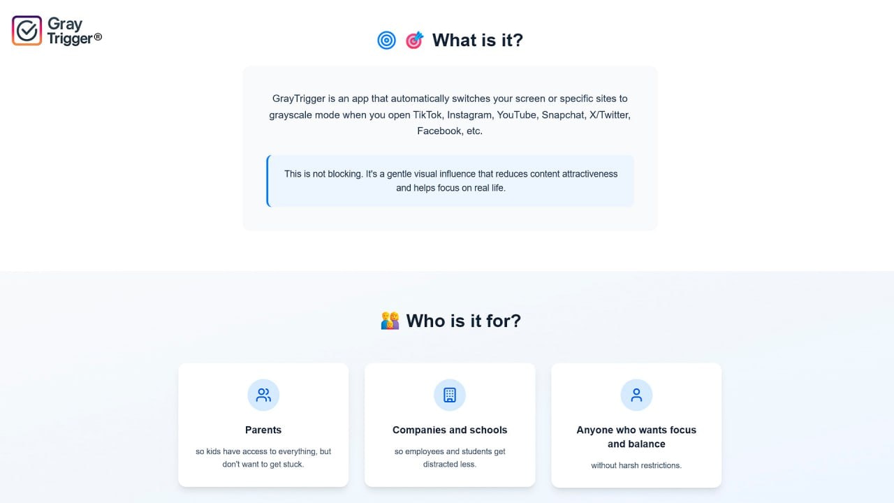 Média Graytrigger - moins d'écran, plus de câlins) - Extension du navigateur 2