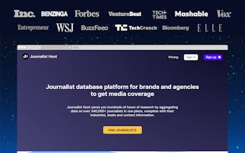 Periodista Hunt - Busque y conecte con más de 340,000 periodistas utilizando nuestra amplia base de datos, seleccionando la combinación perfecta para su negocio.