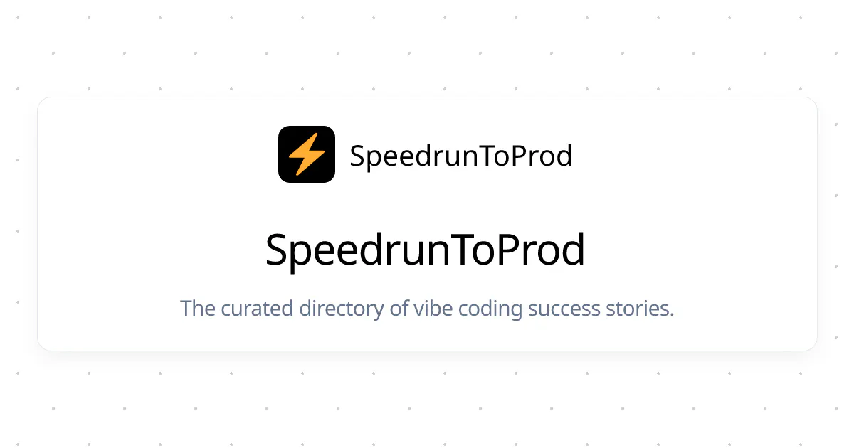 SpeedrunToProd 제품 배너