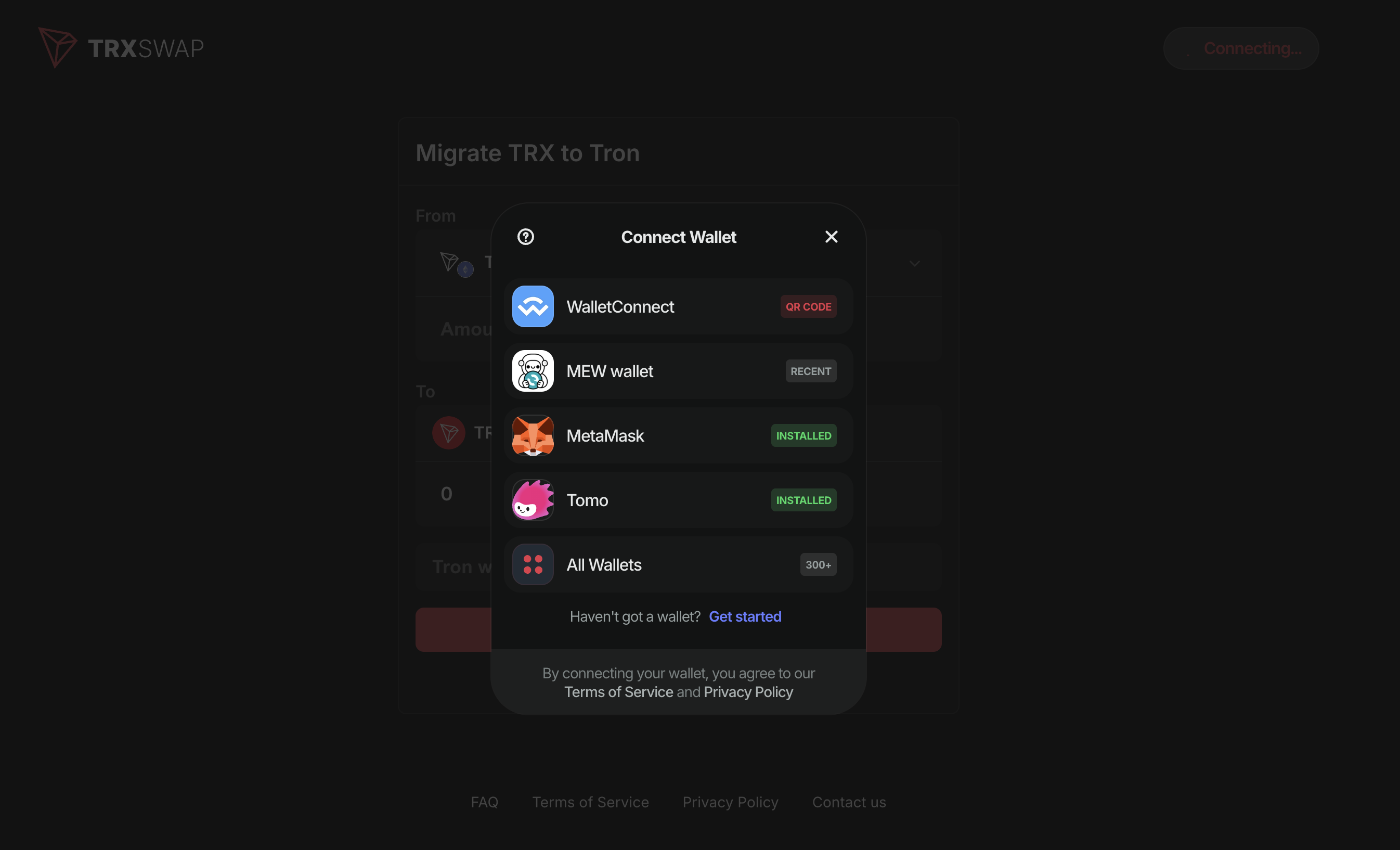 TRXSWAP - Intercambiar y migrar viejas tokens TRX ERC20/BEP20 a Tron Mainnet media 3