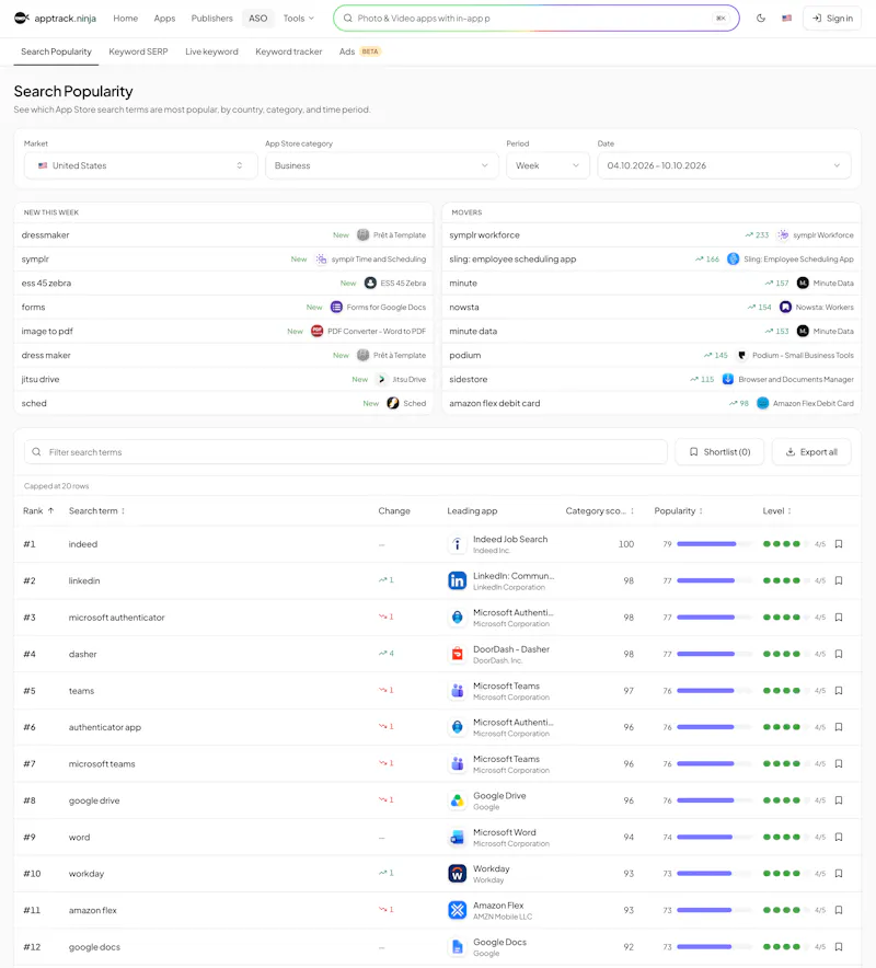 AppTrack Ninja screenshot 2