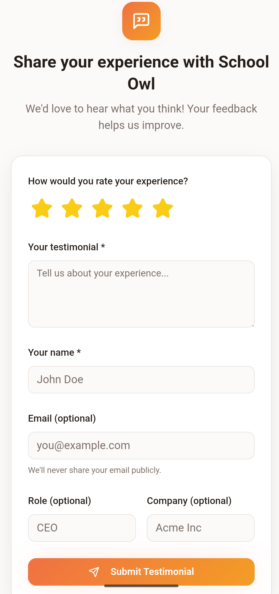 Proveable - Simple Customer Testimonials - Screenshot 2 showing product features and functionality