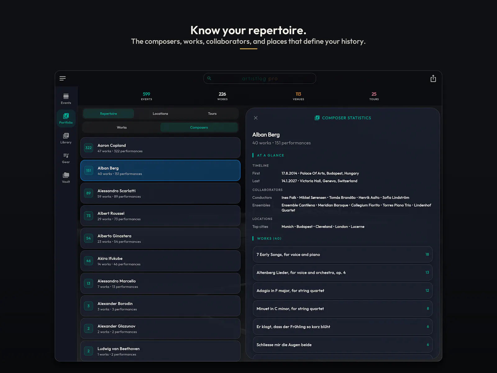 ArtistLog - Concerts, repertoire & gear screenshot 8