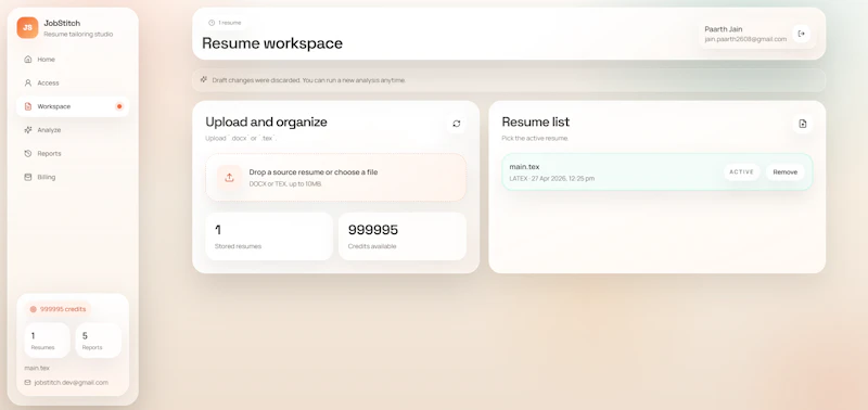 JobStitch screenshot 2