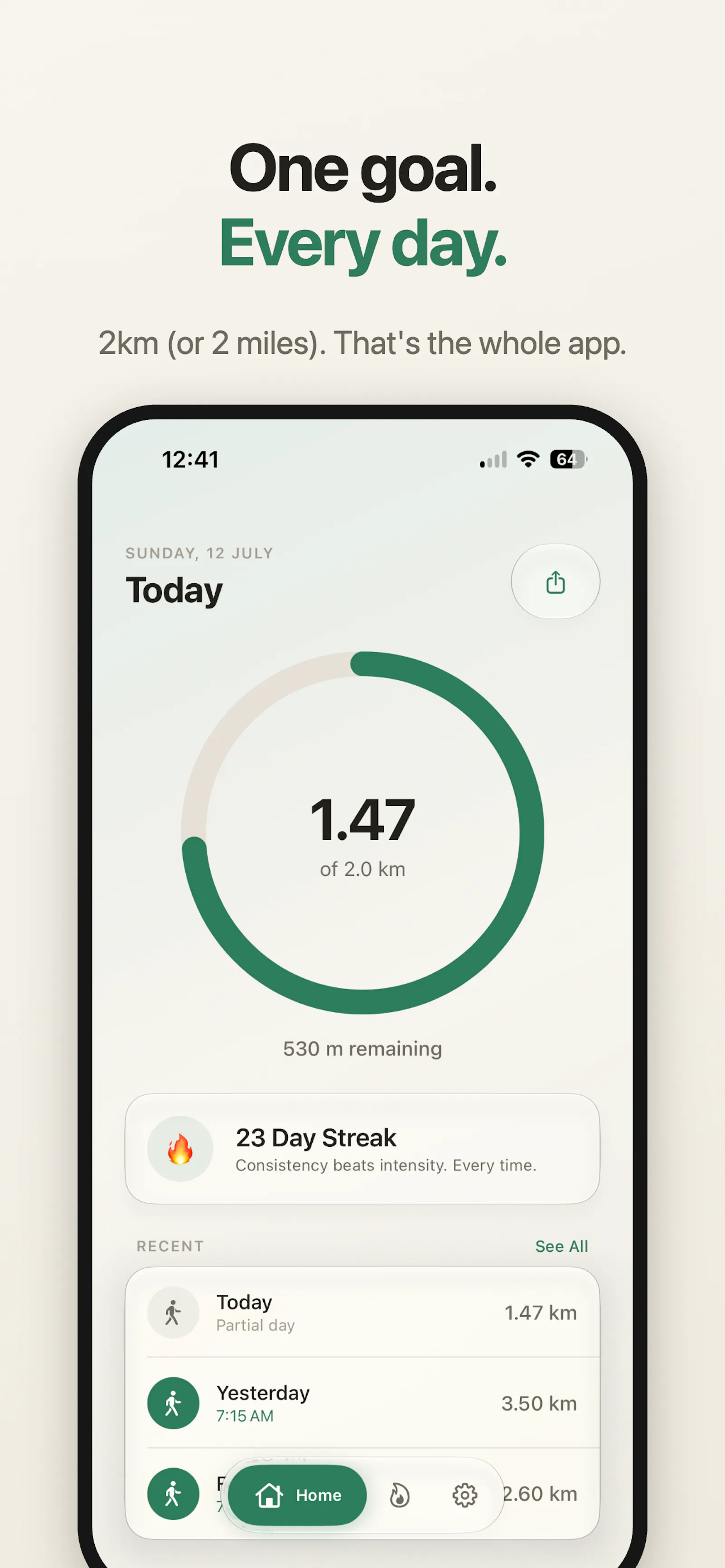 2Km: Walk 2km a Day screenshot 1