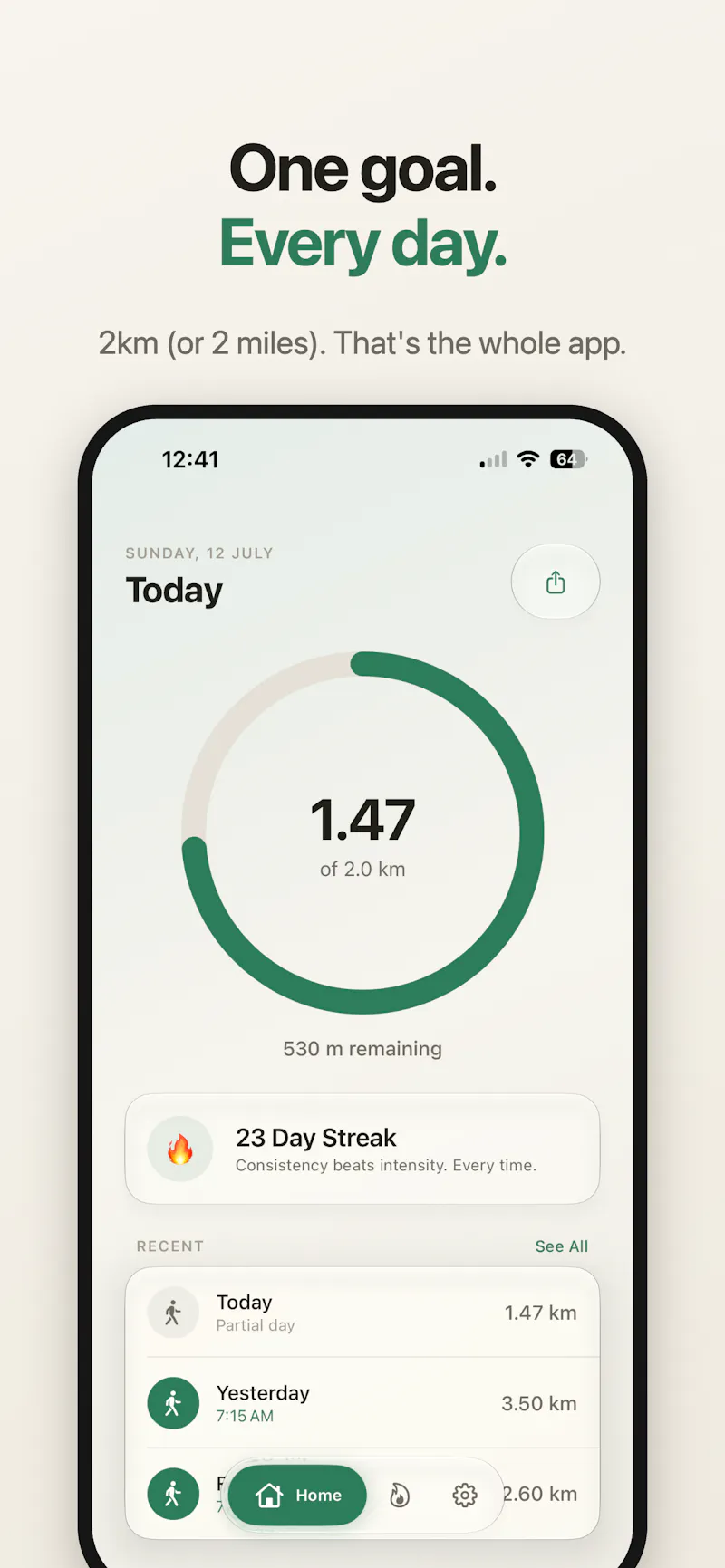 2Km: Walk 2km a Day screenshot 1