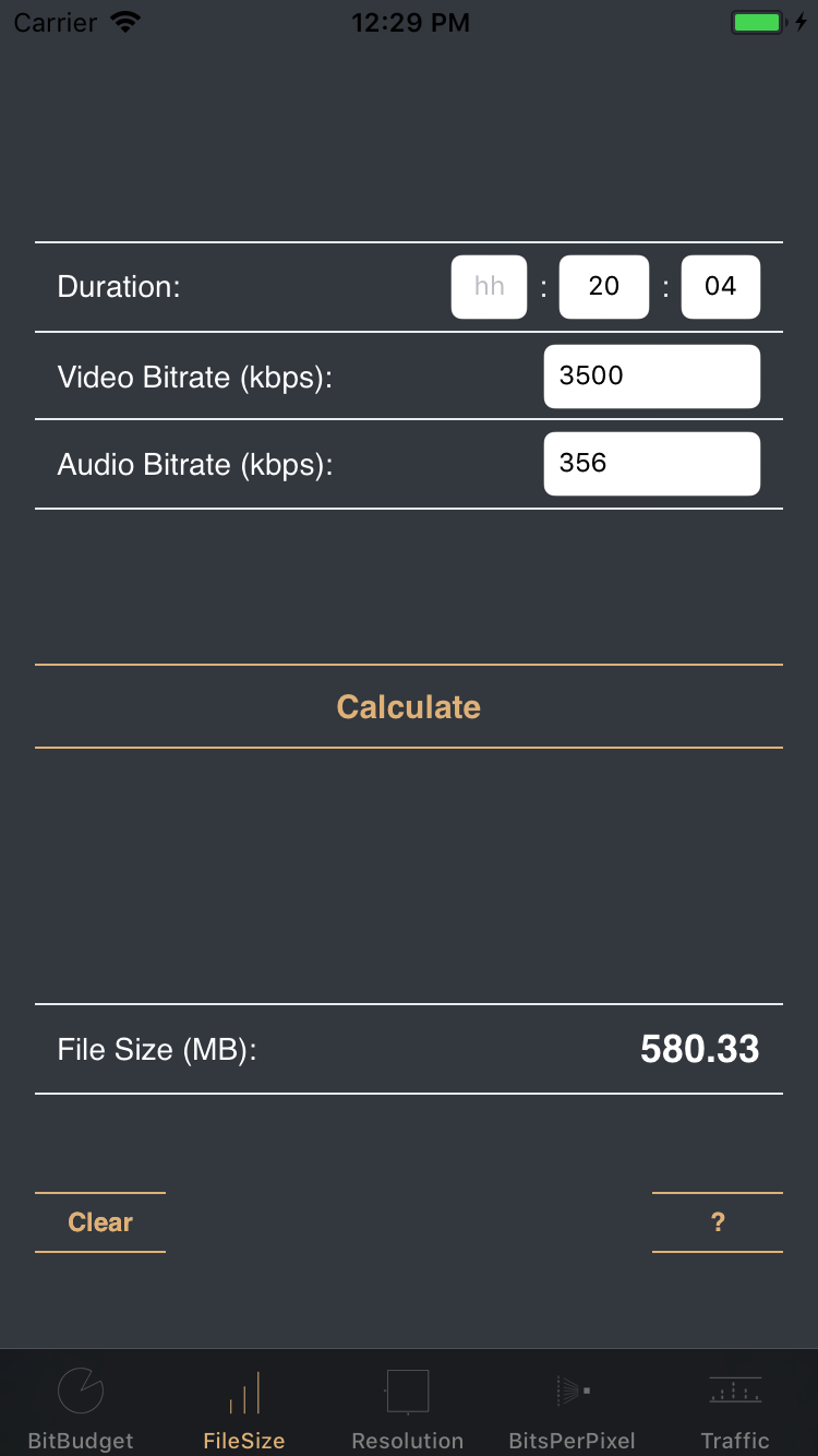 VidBitCalc - The Video Bitrate Calculator gallery image