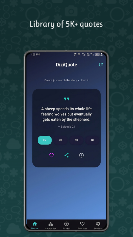 DiziQuote - TV Series Quotes Collector  - Screenshot 2 showing product features and functionality