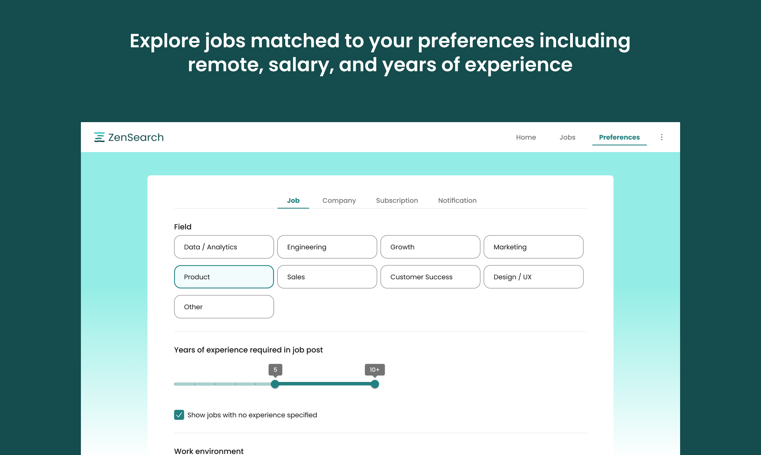 Mídia 4 de Zensearch - Uma experiência consciente para encontrar trabalho focada no candidato a emprego