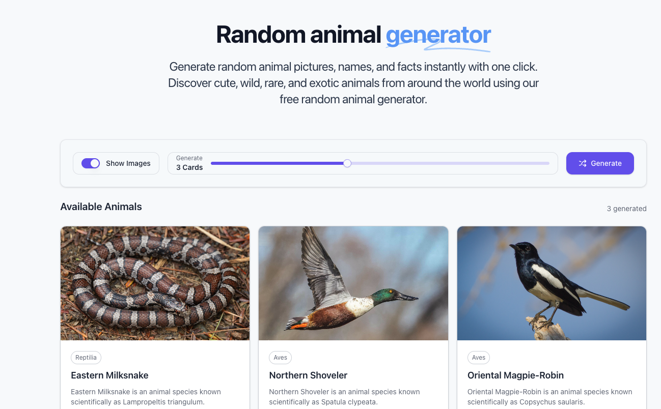Random Animal Generator