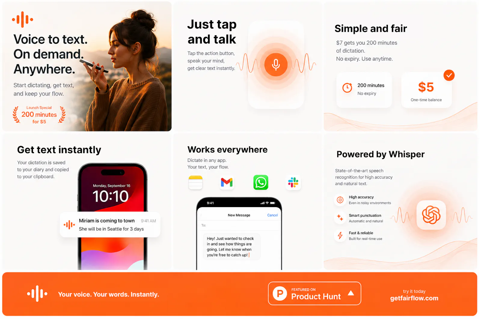 FairFlow – pay for minutes dictation app screenshot 1