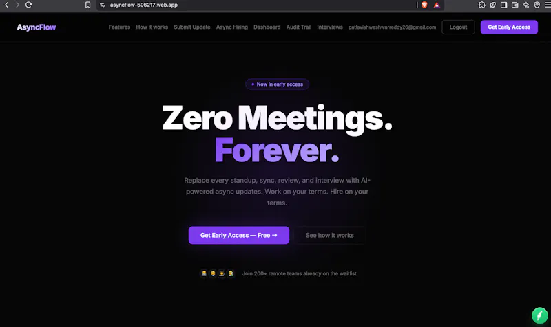 AsyncFlow — Zero Meetings. Forever. screenshot 1