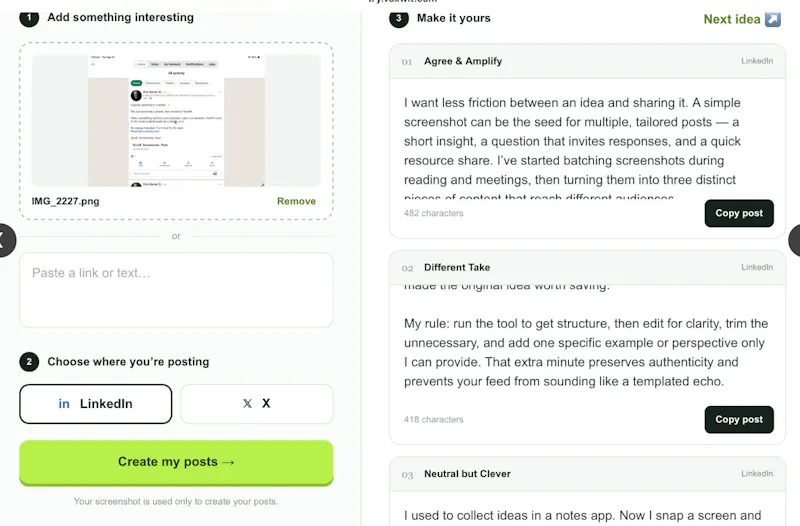 VoxWit — Scroll. Screenshot. Post. screenshot 3