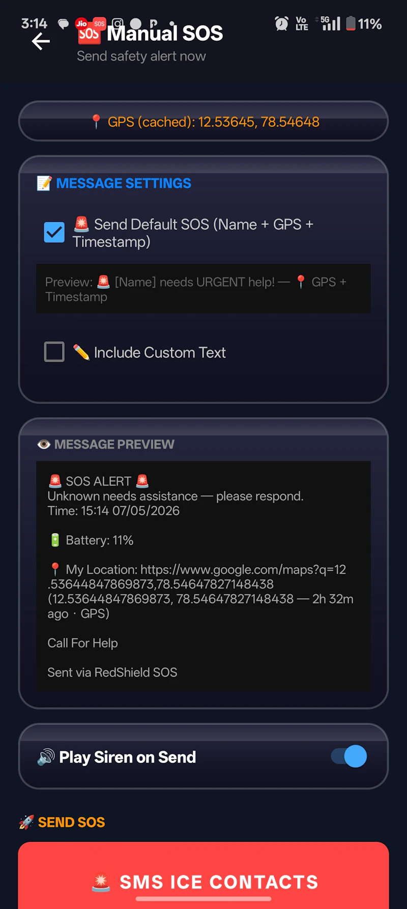 SOS emergency RedShield screenshot 8