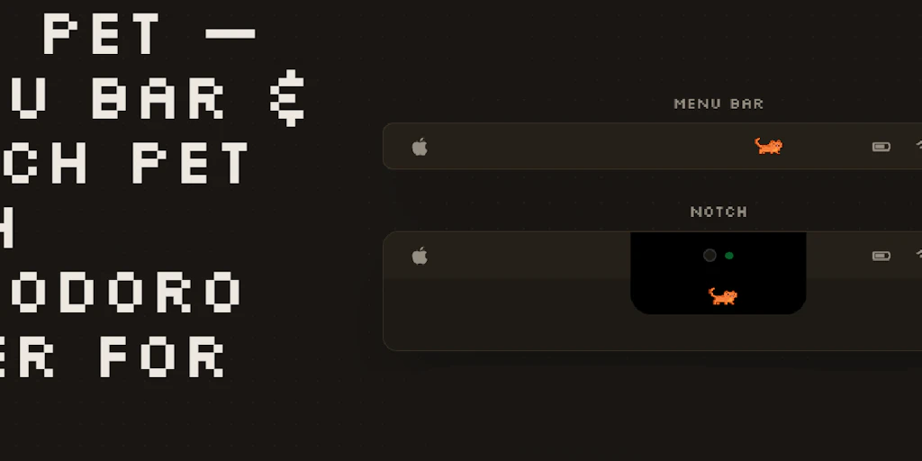 Mac Pet: A pixel pet for your menu bar or MacBook notch | Product Hunt