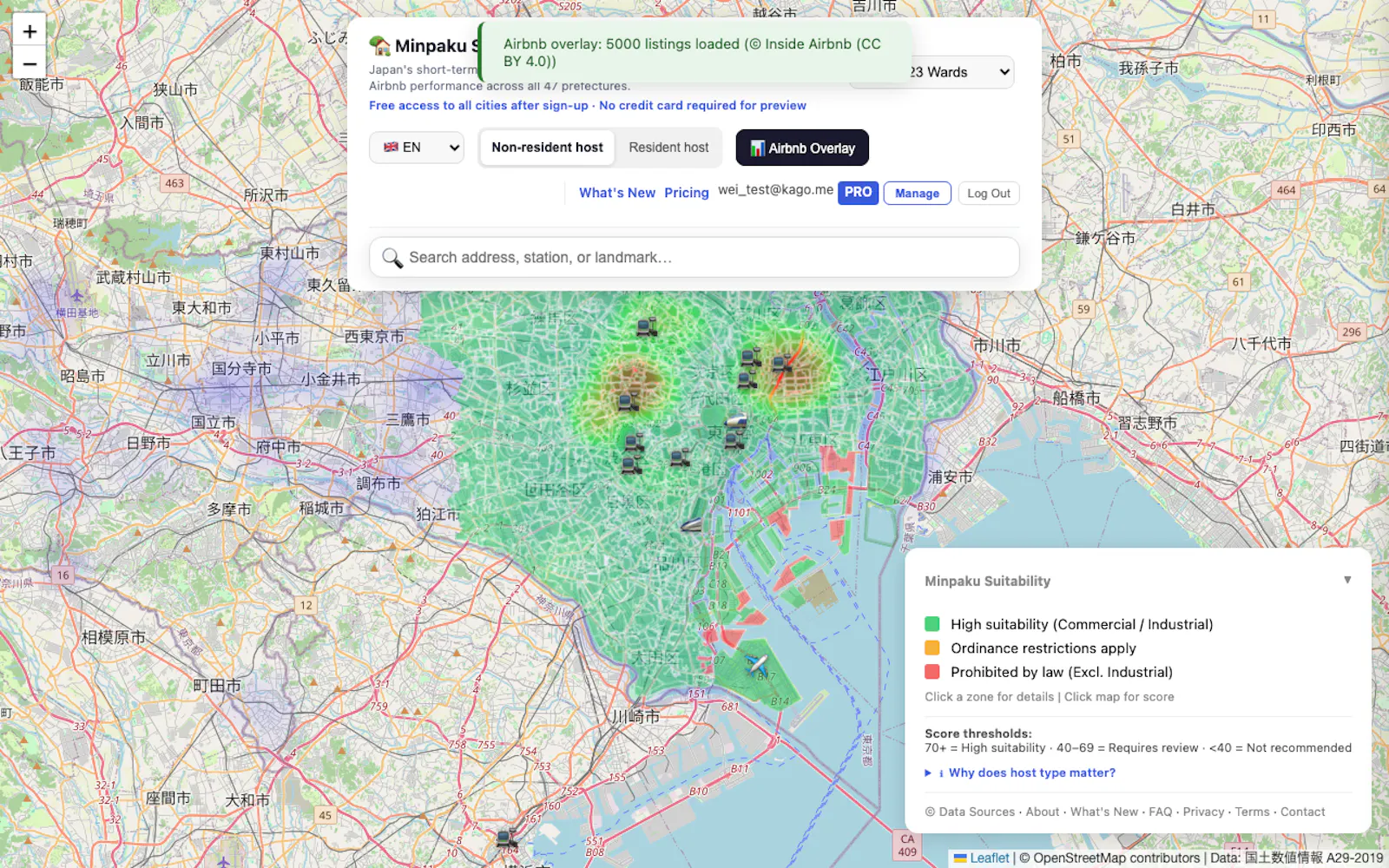 Japan Minpaku Suitability Map screenshot 4
