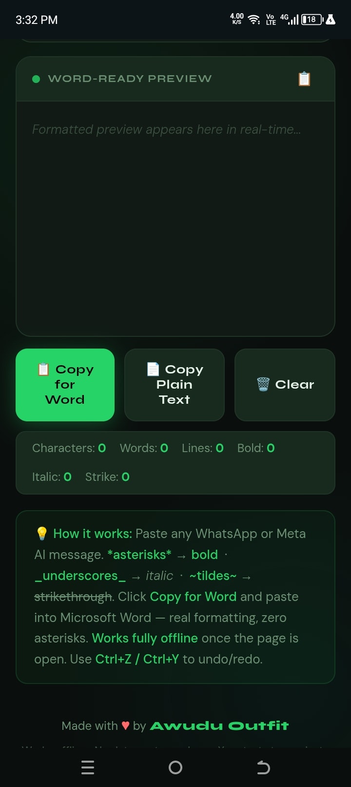 WhatsApp Bold Converter