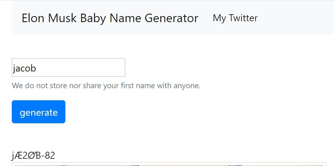 Elon Musk Baby Name Generator gallery image