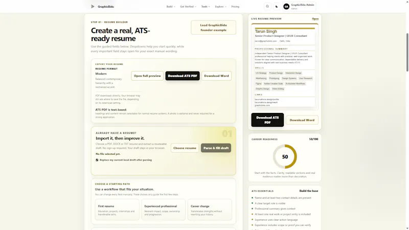 GraphicBidu Career Studio screenshot 2