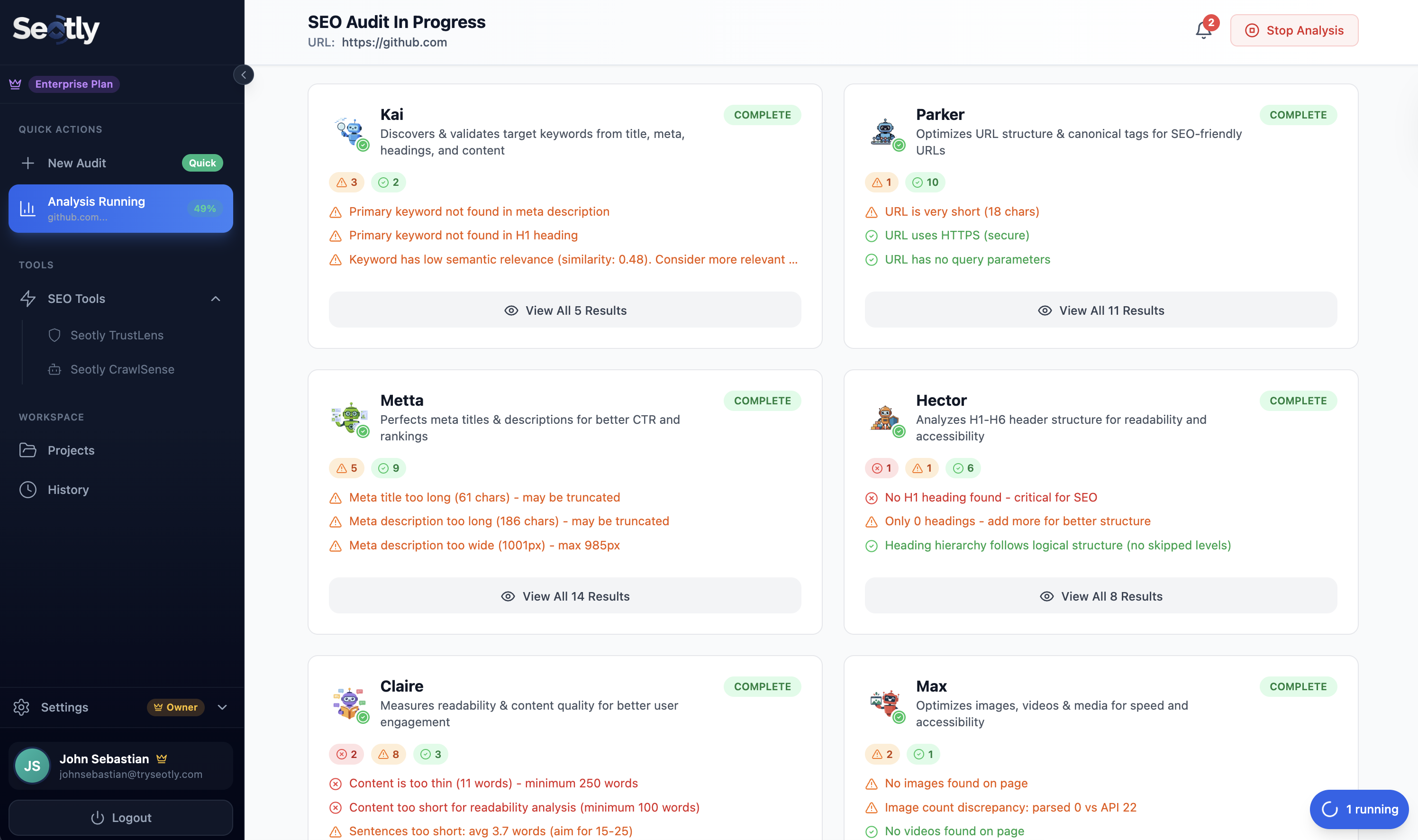 Seotly - Screenshot 3 showing product features and functionality