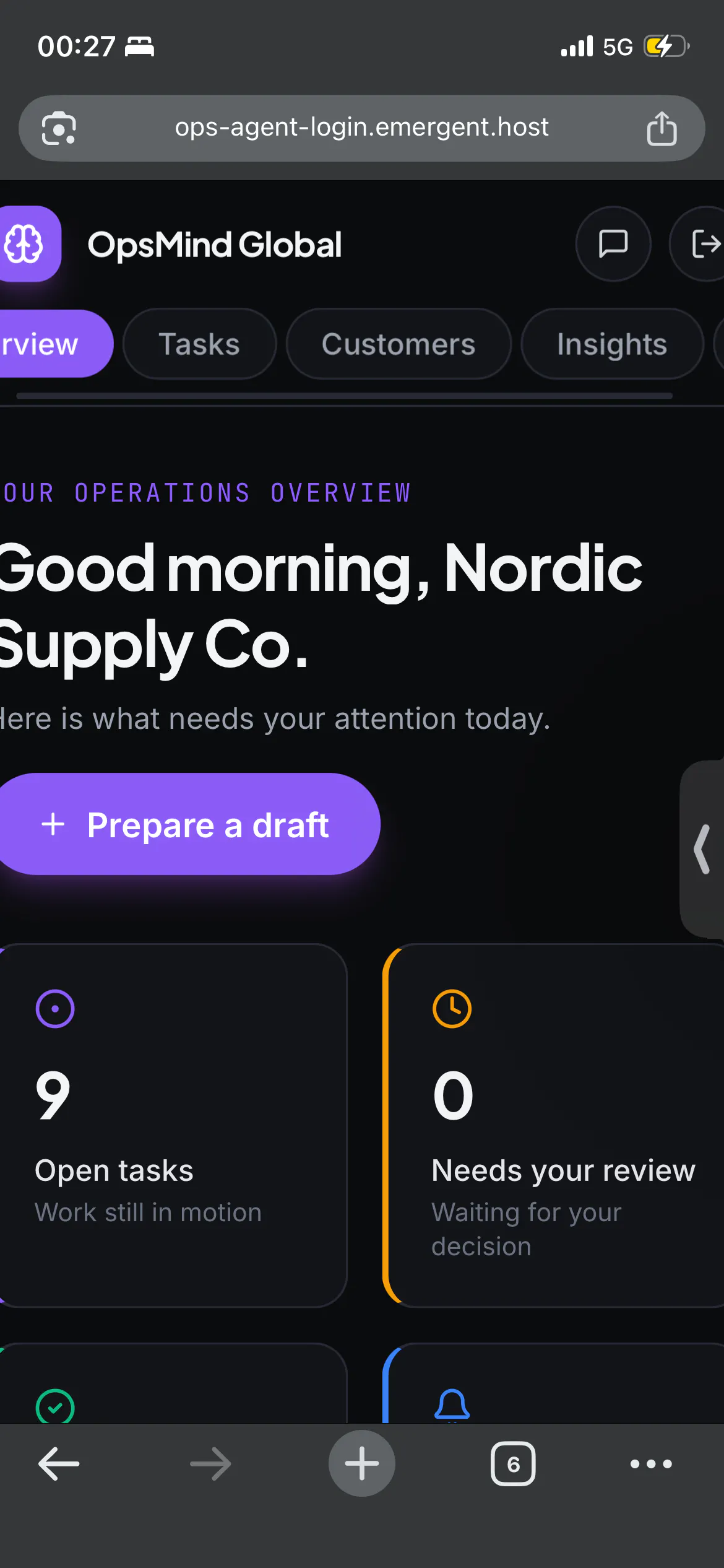 OpsMind Global — Operations workspace