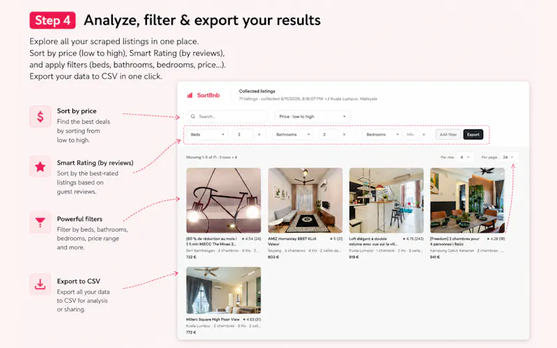 SortBnb screenshot 2