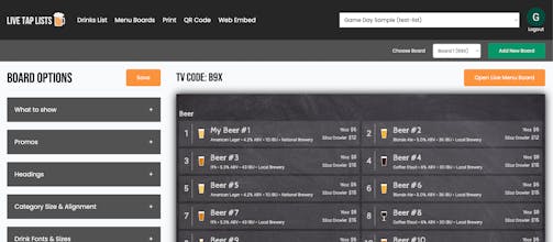 Live Tap Lists gallery image