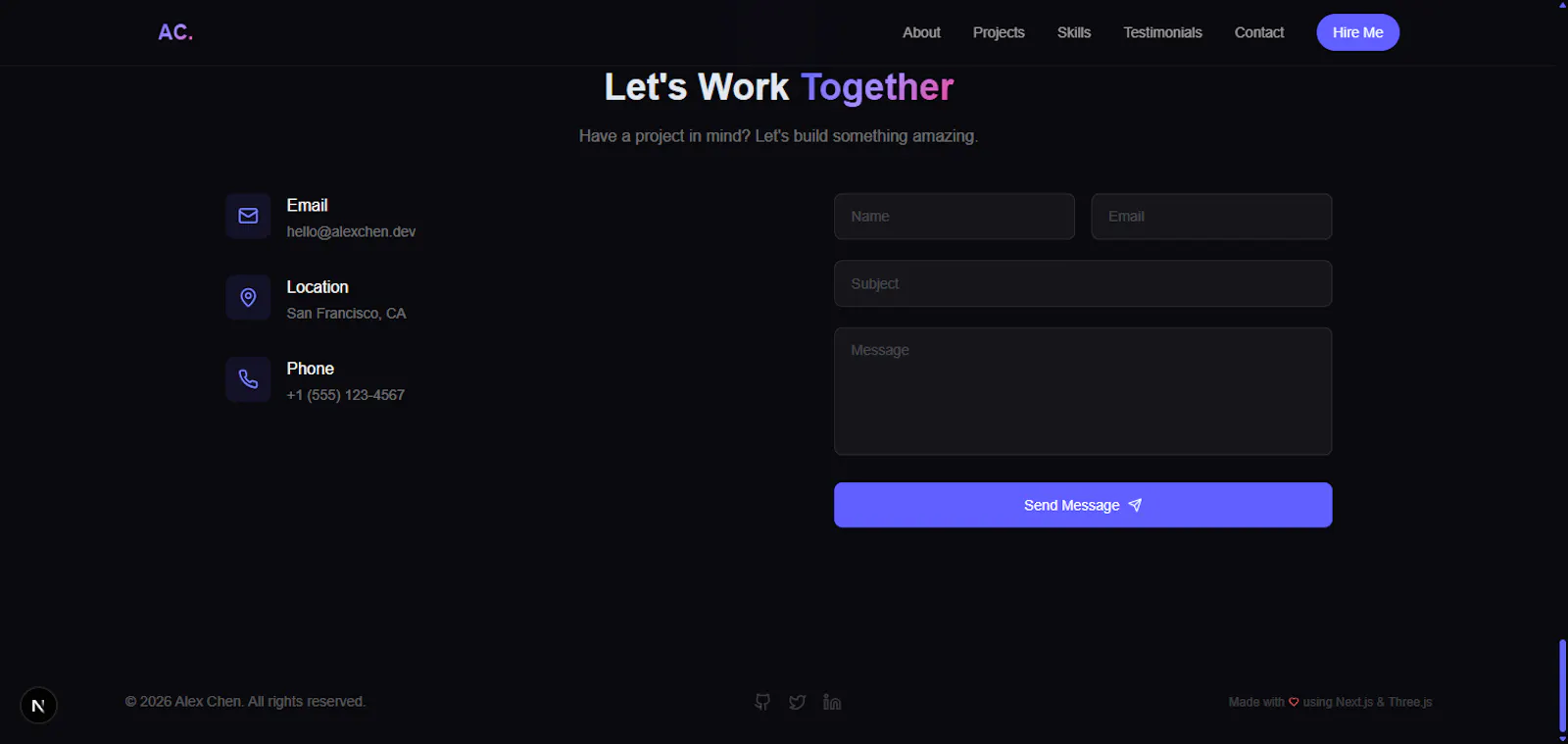 3D Portfolio — WebGL Template screenshot 1