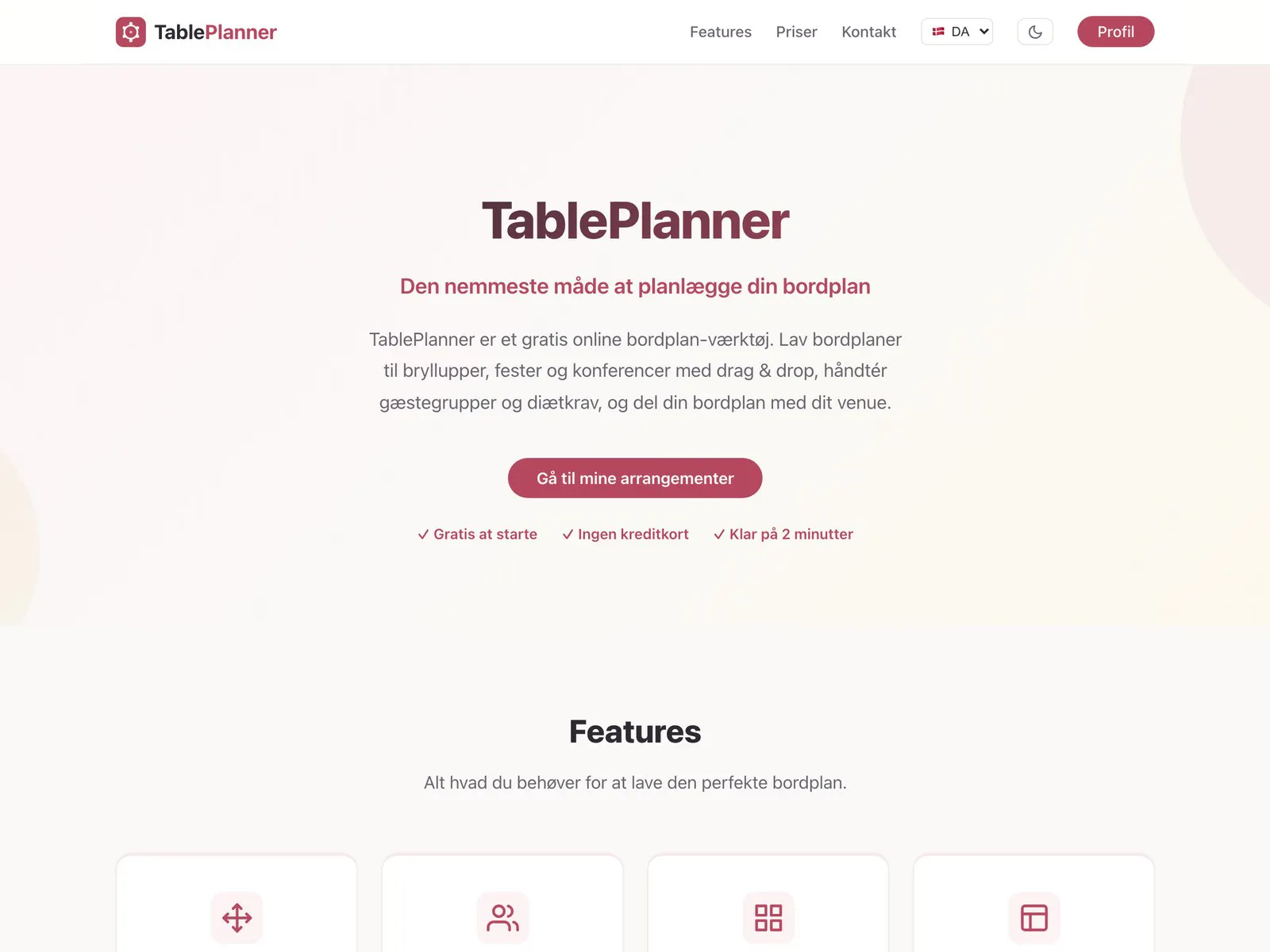 TablePlanner screenshot