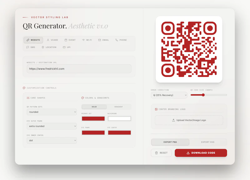 Vector QR Code Designer screenshot 1