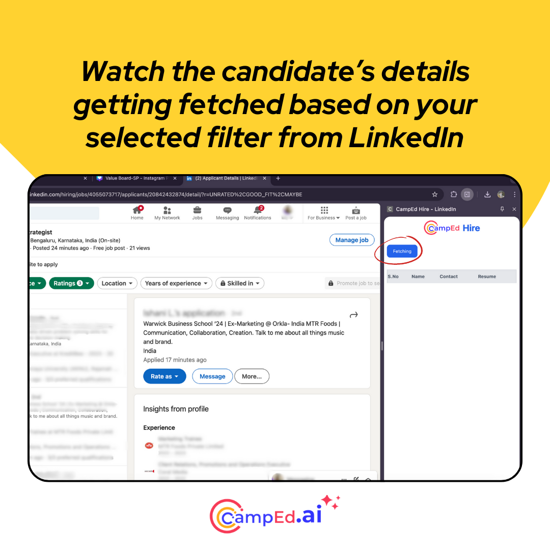 CampEd Hire - LinkedIn Chrome Extension media 3